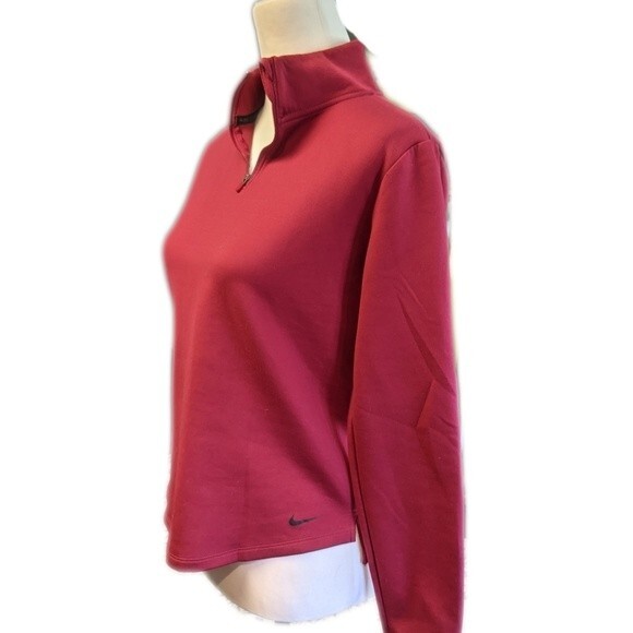 Nike Therma Fit rich red quarter zip sweatshirt, black check ✔️ logo, S - Picture 3 of 7